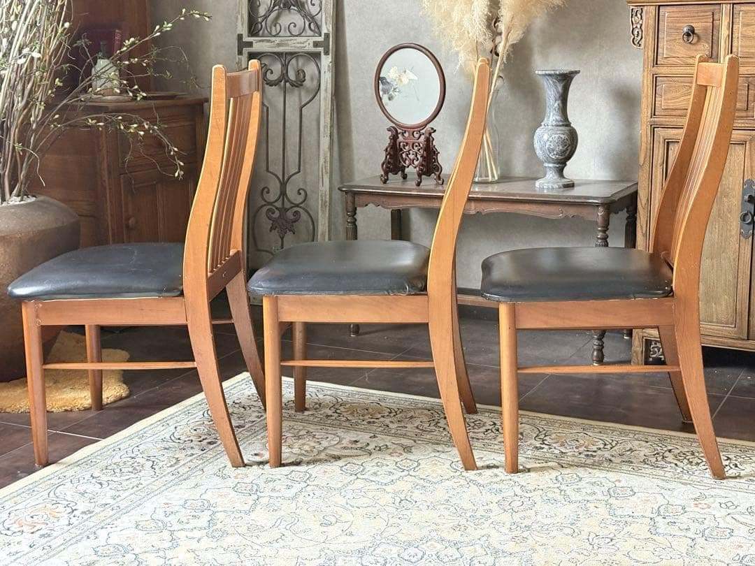 カリモク　karimoku レトロ　スポークチェア　ビンテージ　３脚セット　SZ