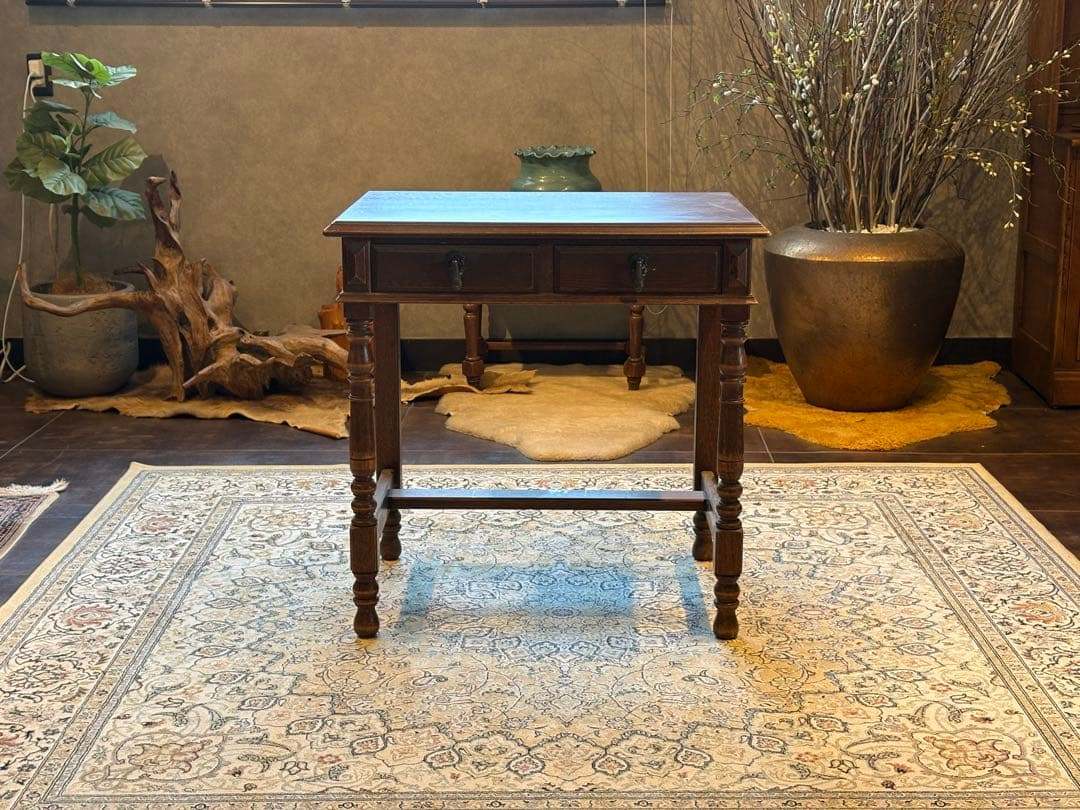 希少 アンティーク ヴィンテージ サイドテーブル オーク材