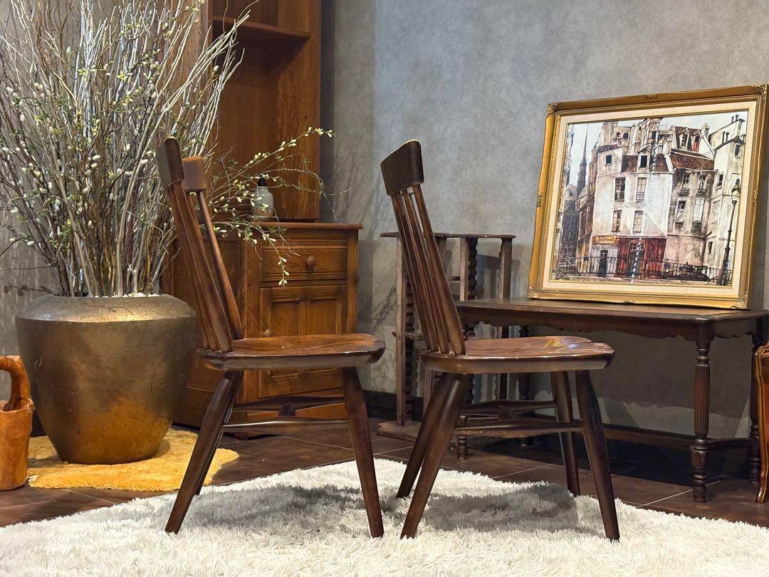 ①KASHIWA 柏木工　ウィンザーチェア　スポークチェア　アンティーク　SY