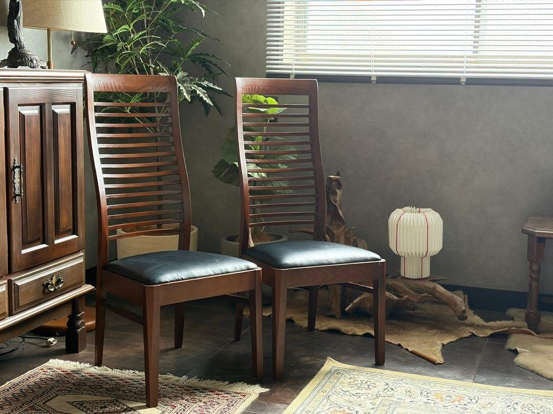 IDC 大塚家具　ウォールナット　ハイバックチェア　モダン　シンプル　nZ