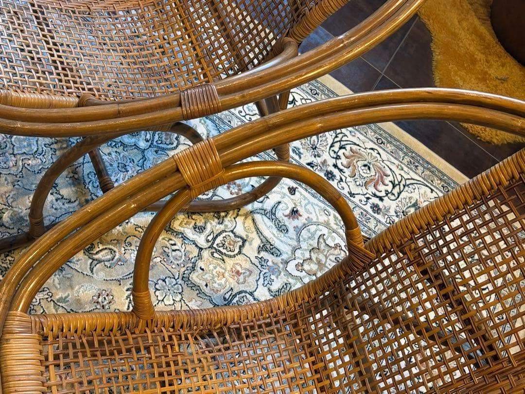 ラタン家具 籐家具 ラウンジチェア ローチェア アジアン ビンテージ nz