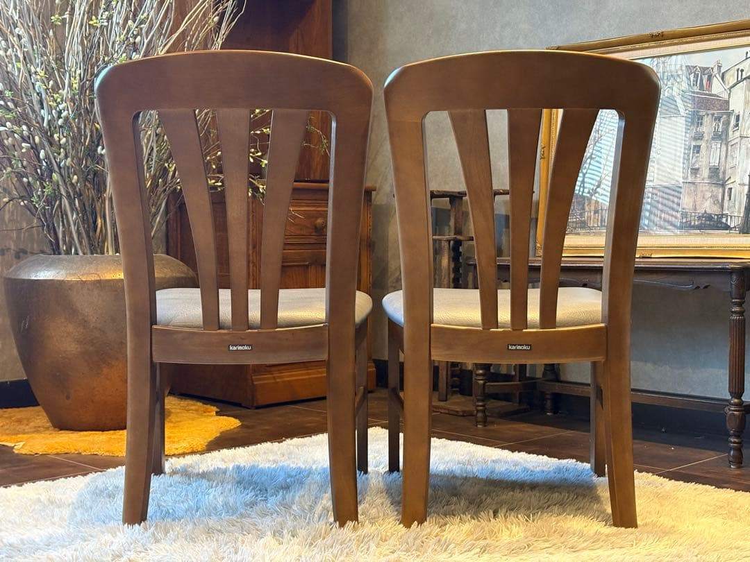 ①karimoku カリモク ダイニングチェア リビングチェア 合皮レザー IG