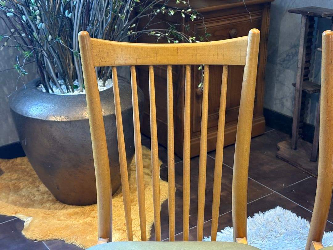 飛騨産業 キツツキマーク ダイニングチェア スポークチェア アンティーク nZ