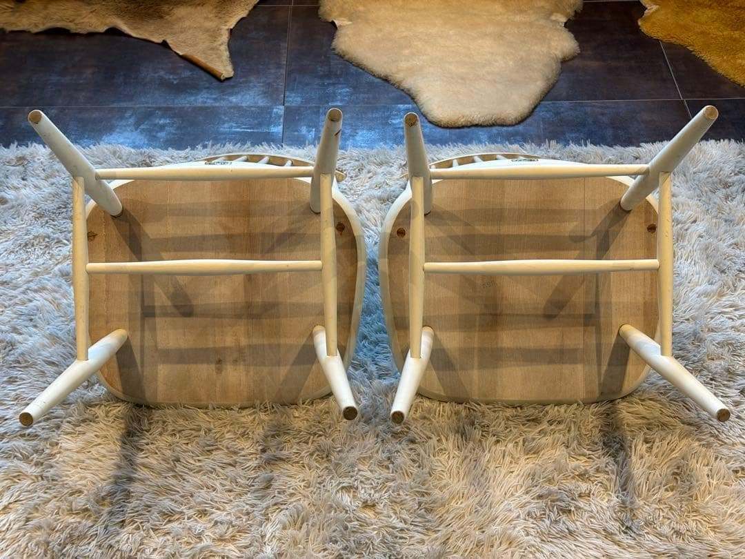 ①太平 ウィンザーチェア　ホワイト　ゴールドスミスチェア　2脚セット　IZ