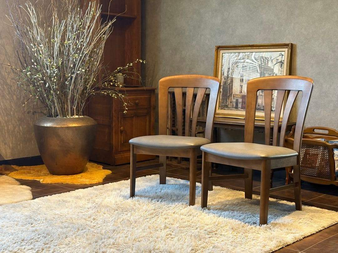 ①karimoku カリモク ダイニングチェア リビングチェア 合皮レザー IG