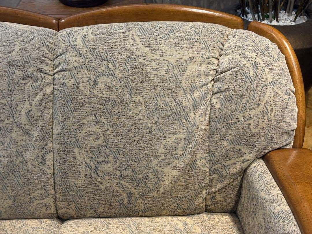 2人掛けソファ 2Pソファ ファブリック生地 アンティーク ビンテージ nZ