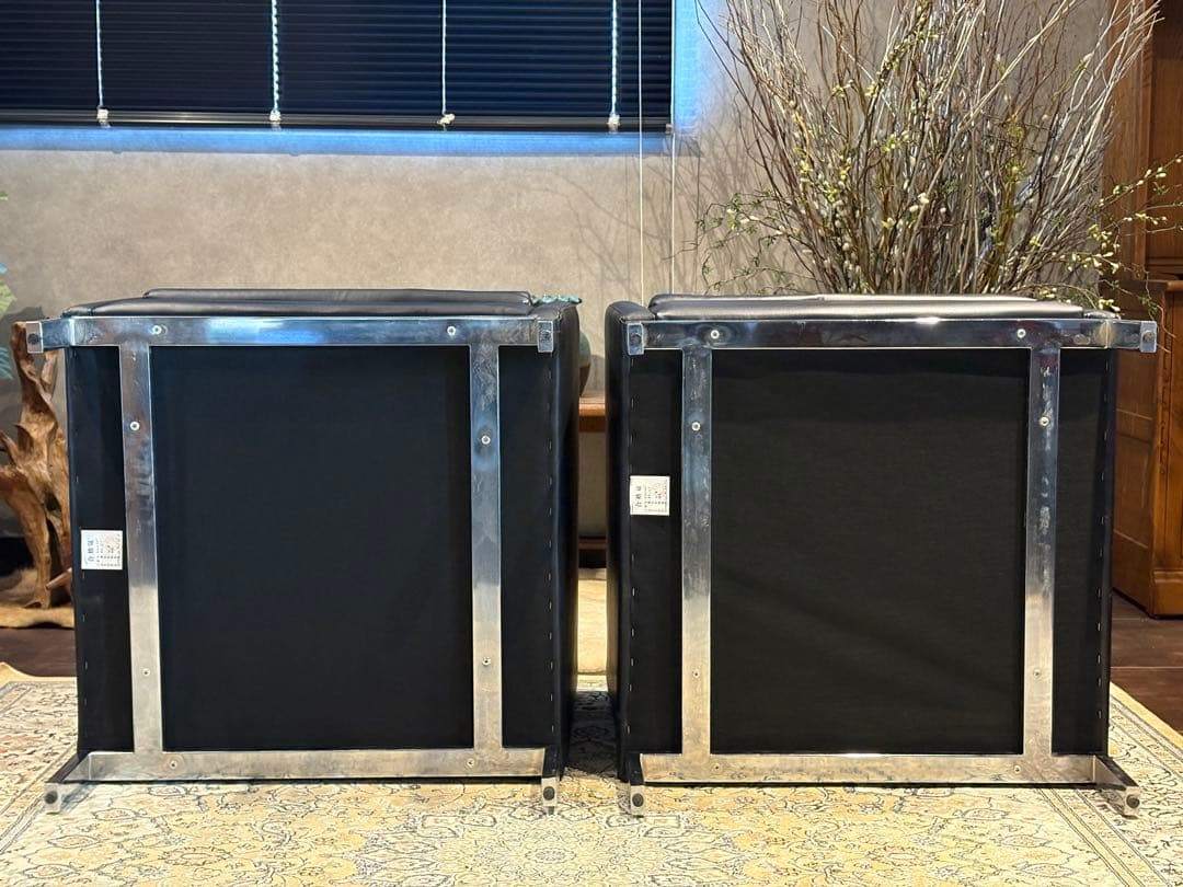 ②ブラック モダン 1人掛けソファ 1Pソファ 合皮レザー アンティーク SG