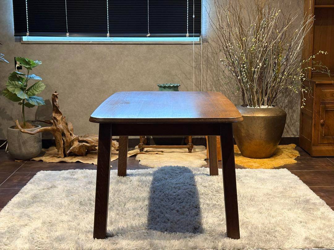 希少　洋風　ダイニングテーブル　オーク材　高級家具　ヴィンテージ　RZ