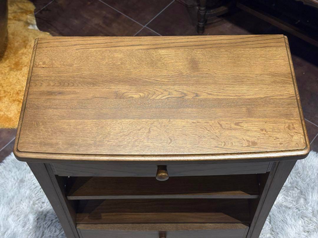 起立木工　キャビネット　電話台　収納　引き出し　ビンテージ　無垢材　IZ