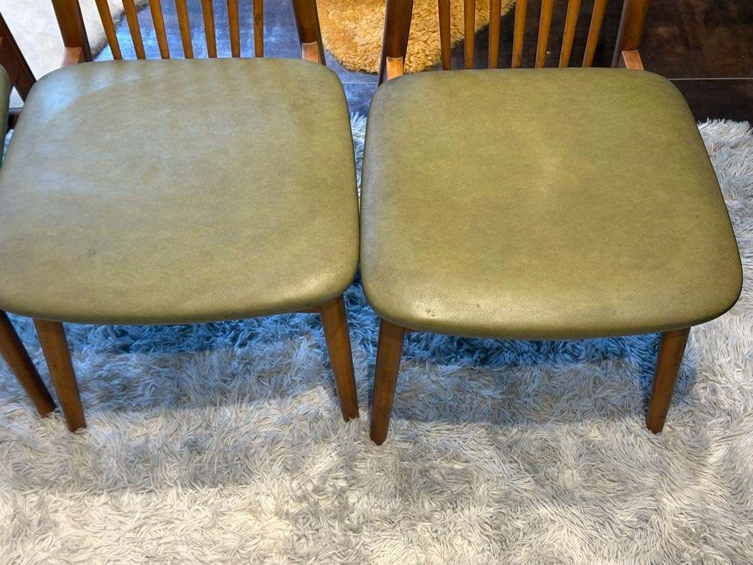 レトロ　飛騨産業 キツツキマーク ビンテージ　スポークチェア　4脚セット　Sn