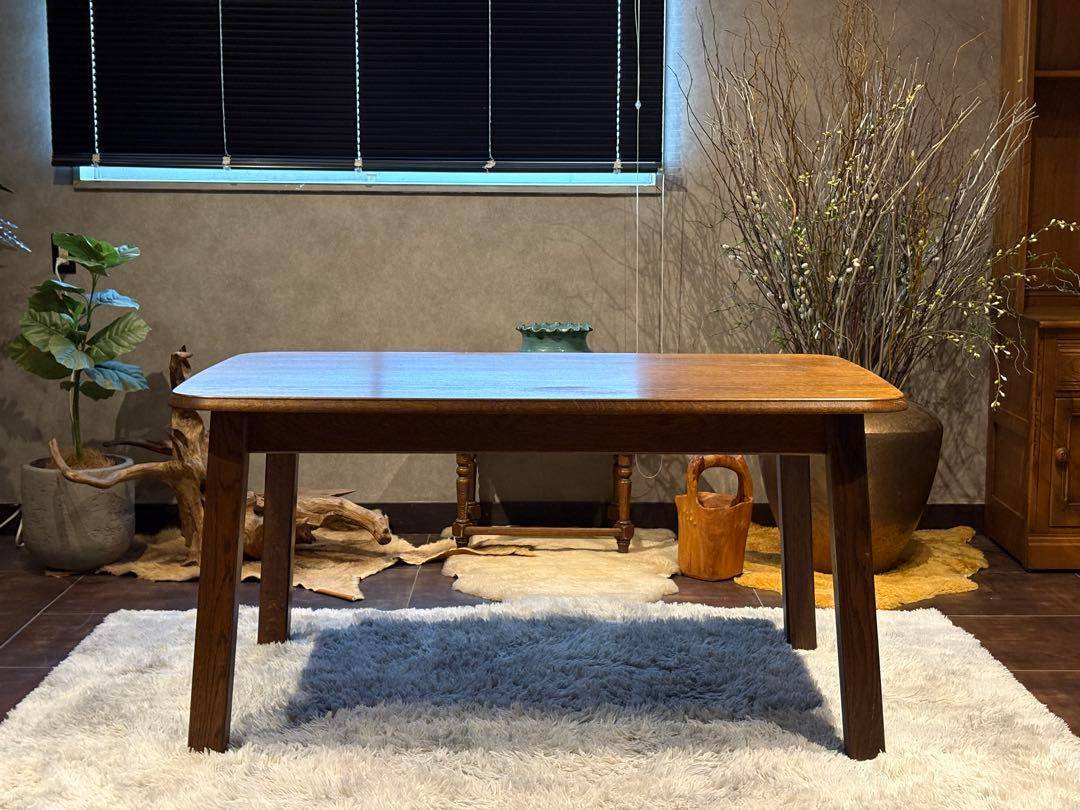 希少　洋風　ダイニングテーブル　オーク材　高級家具　ヴィンテージ　RZ