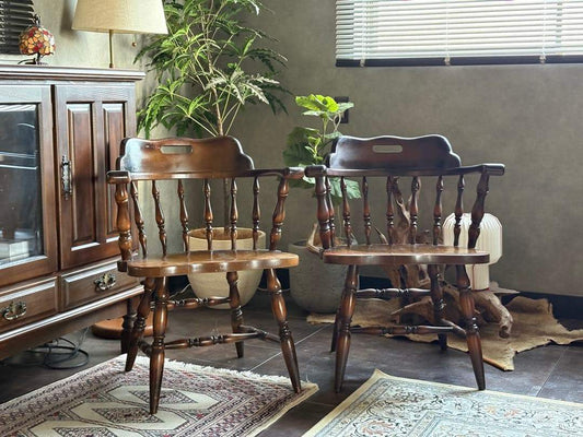 飛騨産業　キツツキマーク　アームチェア　スポークチェア　レトロ　ヴィンテージ