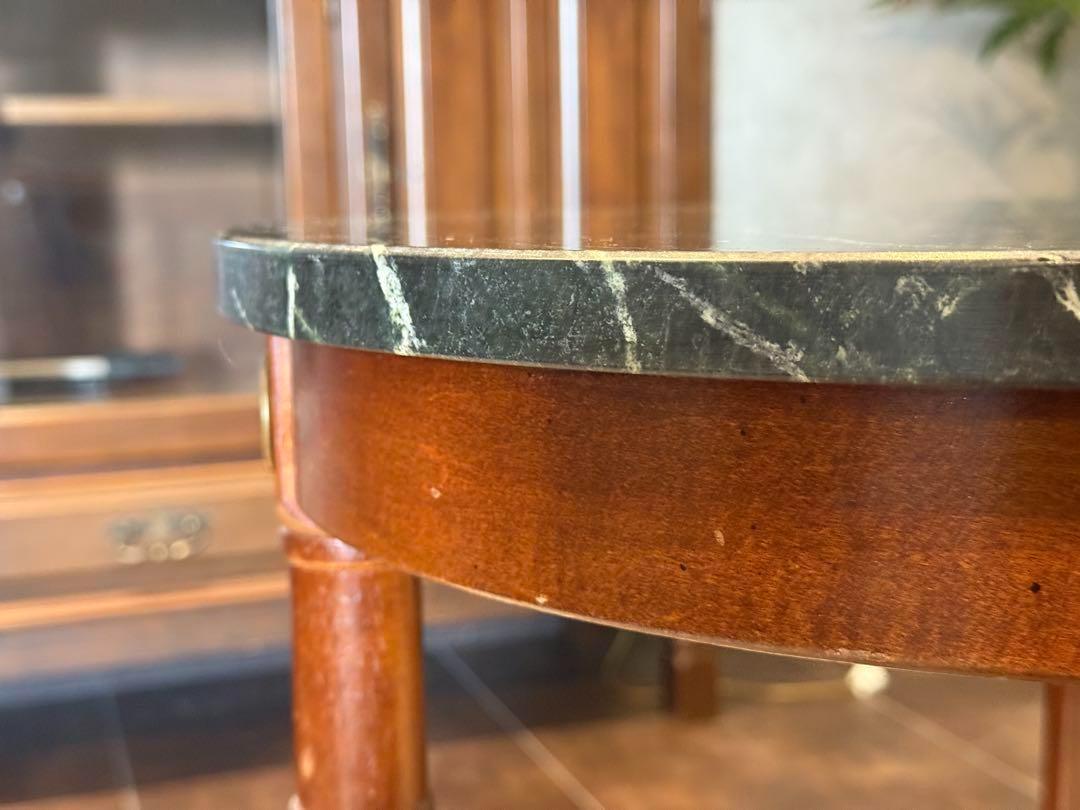 高級 大理石　コンソール　サイドテーブル　ラウンドテーブル　アンティーク　IG