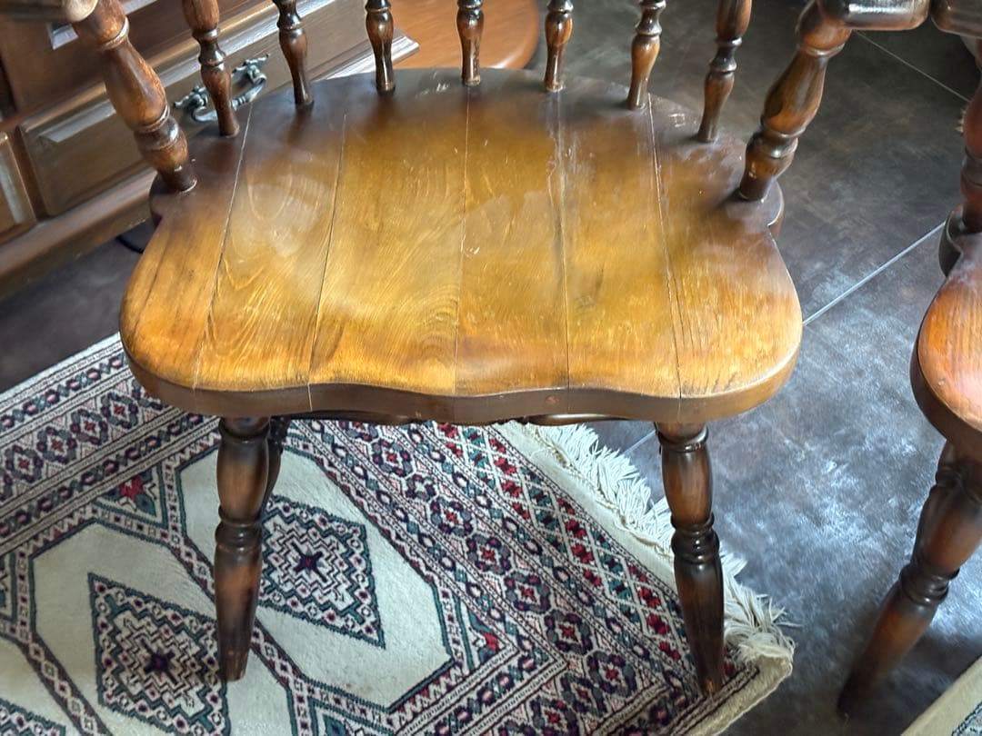 飛騨産業　キツツキマーク　アームチェア　スポークチェア　レトロ　ヴィンテージ