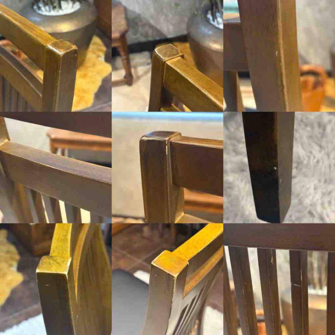 IDC 大塚家具 ダイニング リビングチェア ブラックレザー ビンテージ H