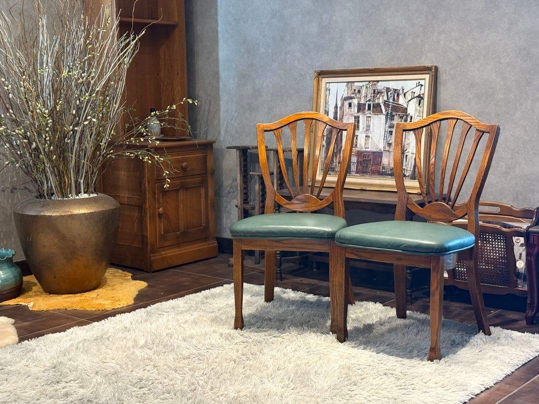 台湾製 オーク材 ダイニングチェア リビングチェア 食卓椅子 合皮レザー nZ