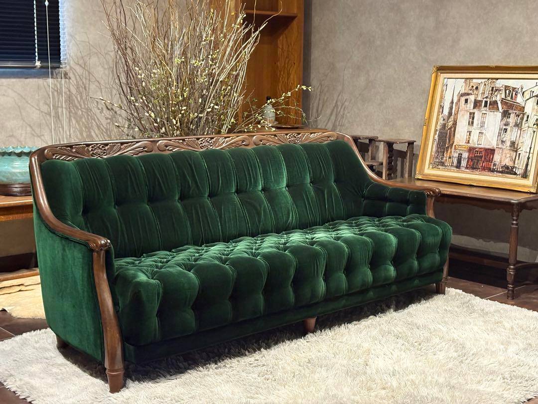 maruni マルニ木工　3人掛けソファ　3Pソファ　リベット　グリーン　GZ