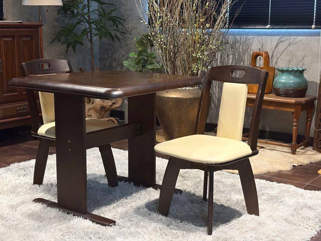 ダイニングセット　回転チェア　スクエアテーブル　省スペース　ニトリ　北欧　YH