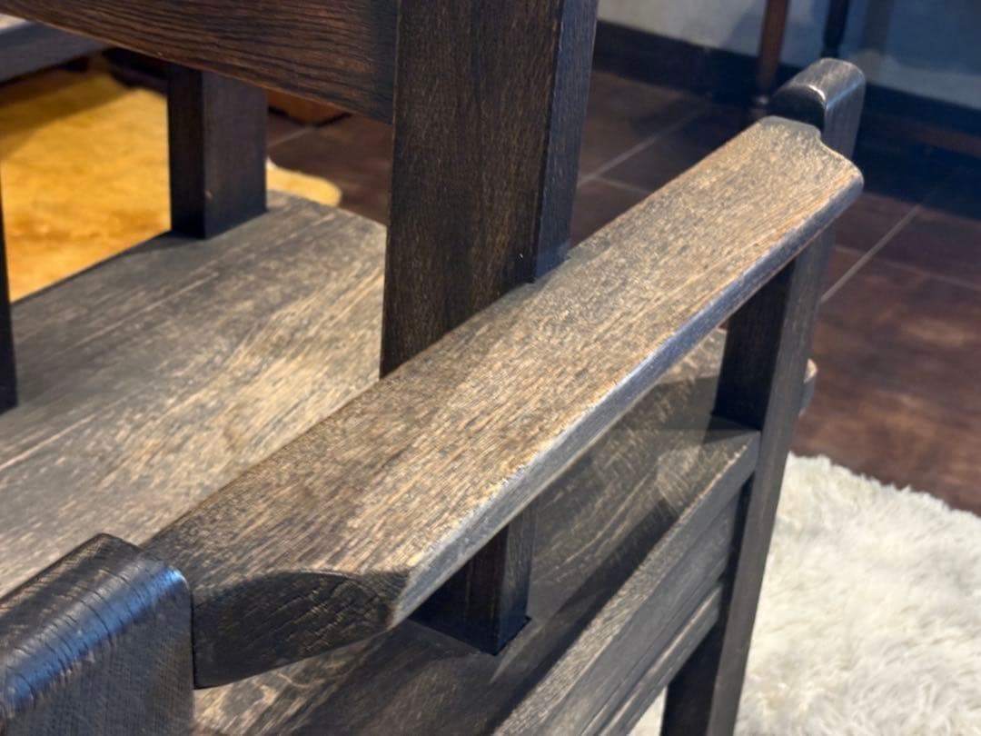 希少　oakshop オークショップ　オーク材　両側ハイバックチェア　英国　nH