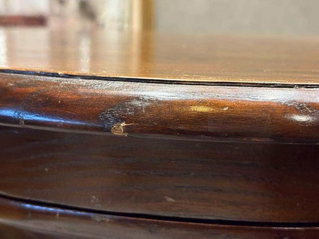 無垢材　アンティーク　コンソール　円形　サイドテーブル　ナイトテーブル　SG