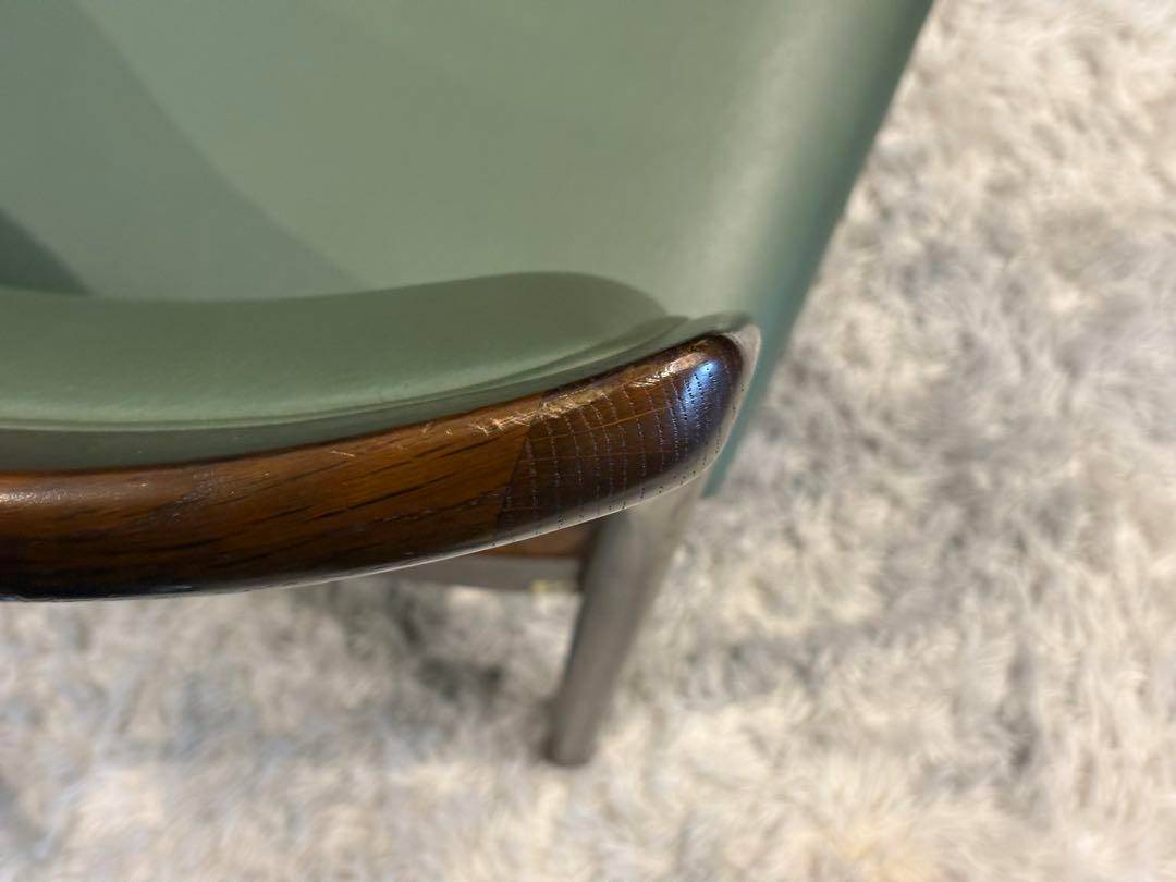 希少　飛騨産業　グリーンレザー　domani ドマーニ　スポークチェア　nG 飛騨産業