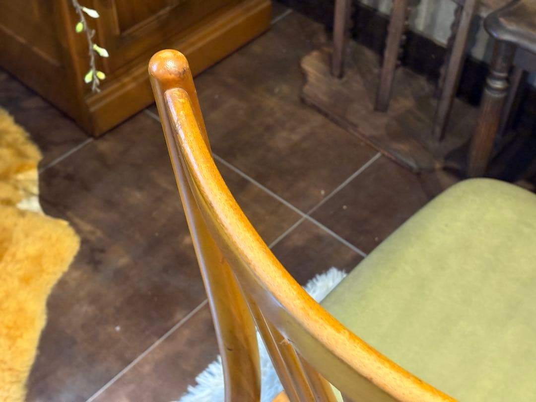 レトロ　飛騨産業 キツツキマーク ビンテージ　スポークチェア　4脚セット　Sn