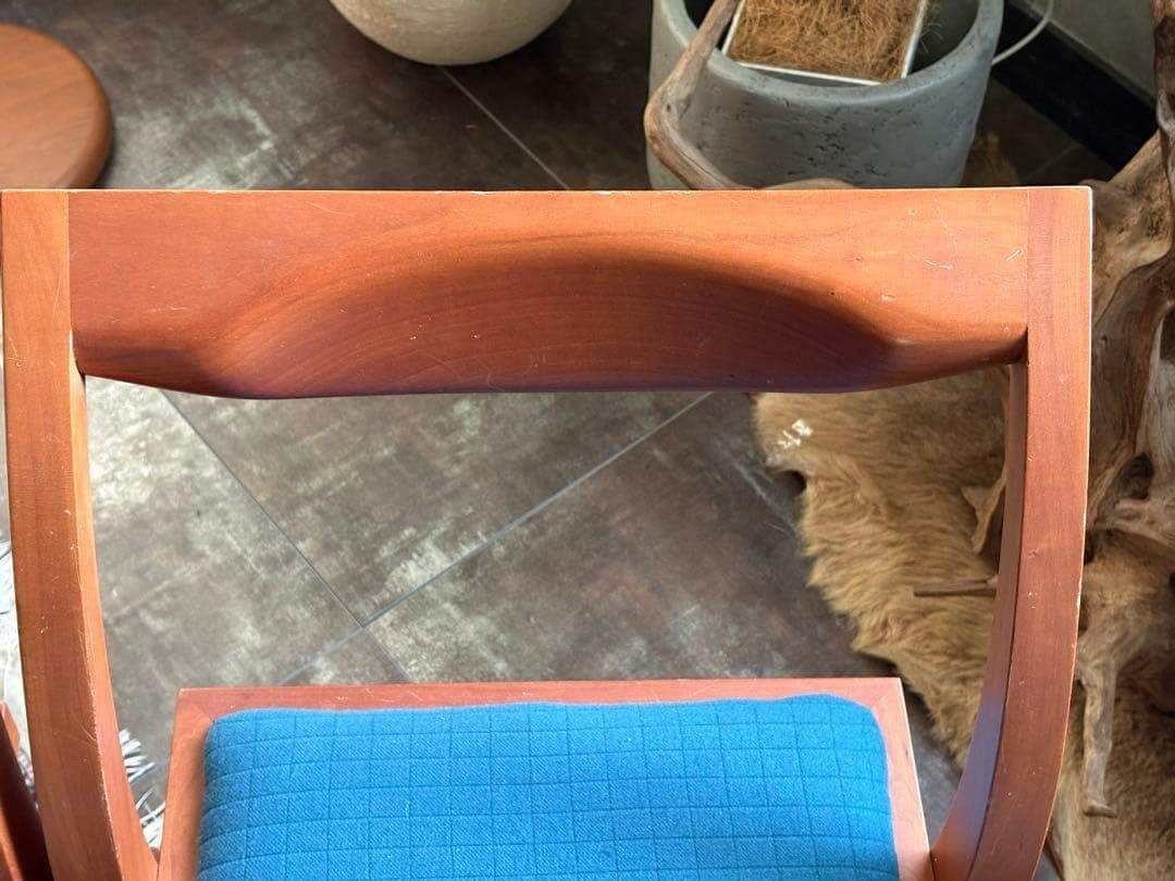 尾州生地リメイク　Porada　木製チェア　椅子　イタリア家具　2脚セット　YZ