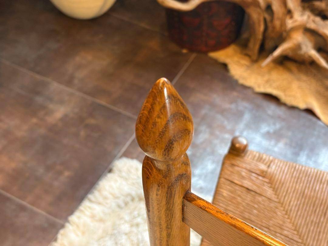 ①　アンティーク　ヴィンテージ　オリバー　ラッシュシート　ハイバックチェア　GZ