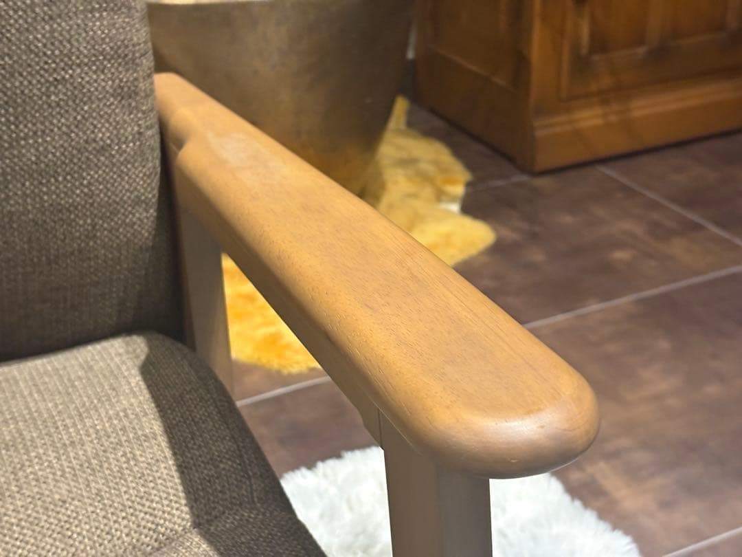 シンプル　ブラウン　ソファ　 一人用　アームソファ　キャスター付　2脚セット　Y