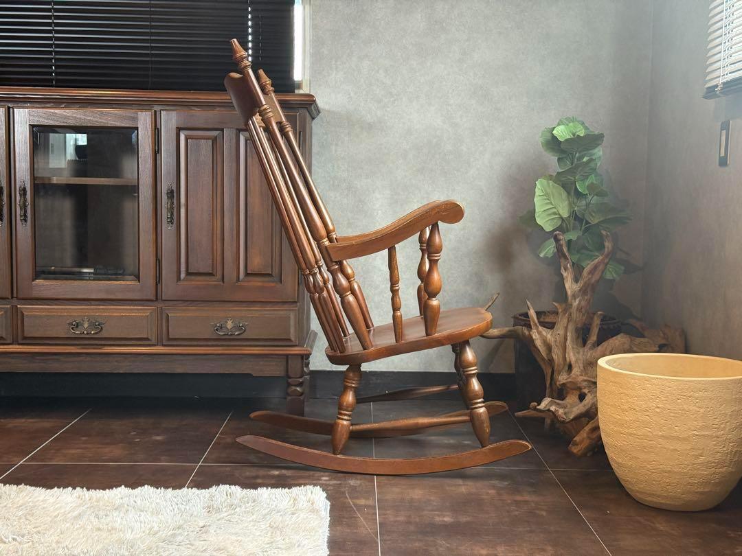 希少　太平WINDS アンティーク　ロッキングチェア　ヴィンテージ　木彫　nZ