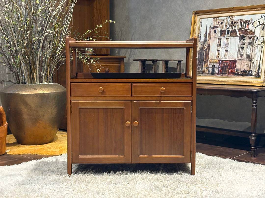 karimoku カリモク　キャビネット　電話台　収納　引き出し　ビンテージ