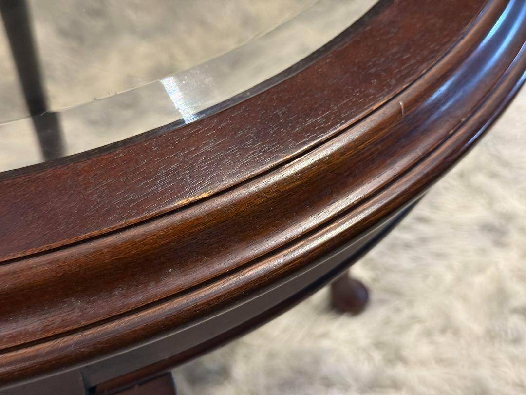 maruni クラシック　猫脚　ラウンドテーブル　ガラステーブル　オールドマルニ