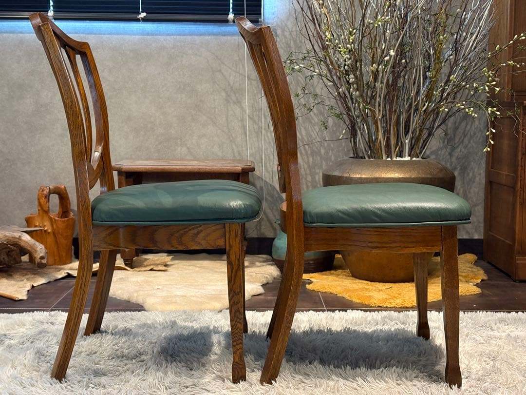 台湾製 オーク材 ダイニングチェア リビングチェア 食卓椅子 合皮レザー nZ