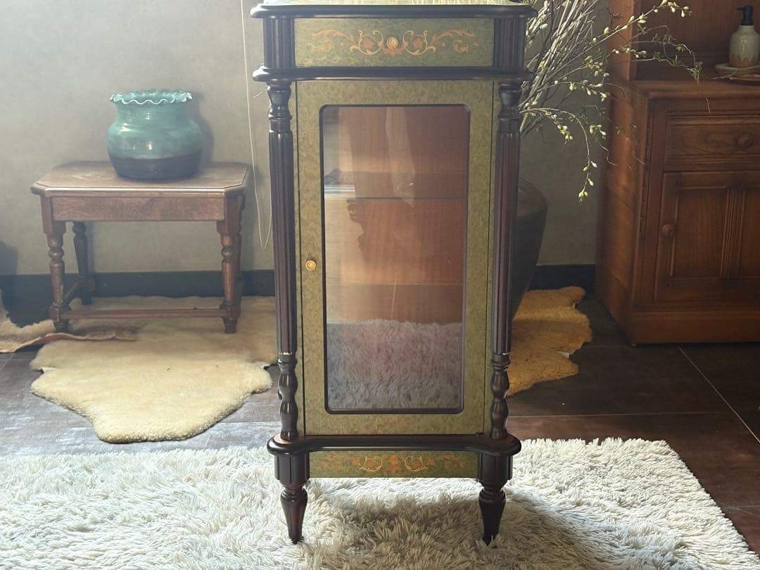 象嵌 キャビネット ガラスケース ショーケース アンティーク ビンテージ YZ