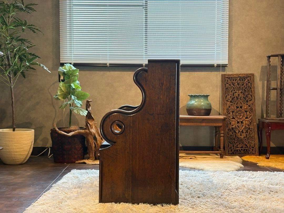 希少　アメリカ製　オーク材　チャーチベンチ　ヴィンテージ　アンティーク　HR