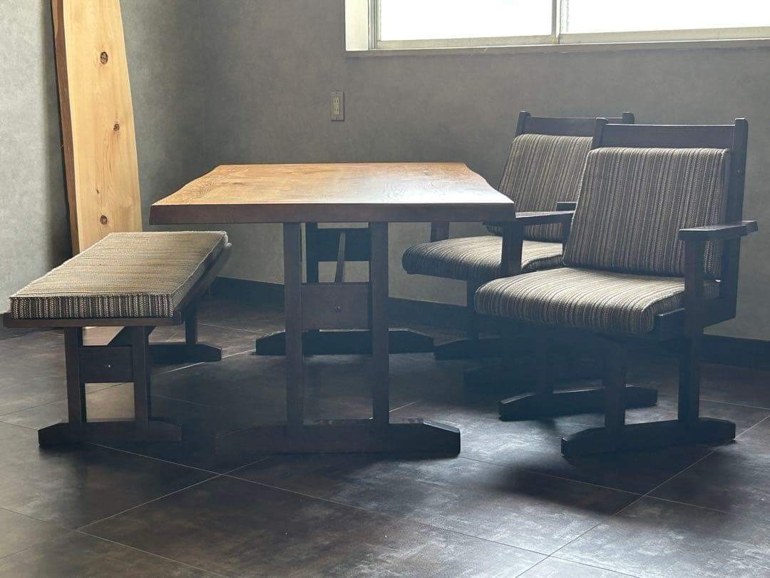 無垢材　ダイニングセット　回転チェア　アームチェア　ベンチ　ニンジャ　RK