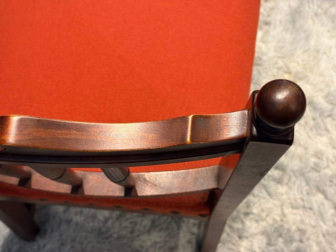 アンティーク ダイニングチェア リビングチェア ファブリック リベット打ち IZ