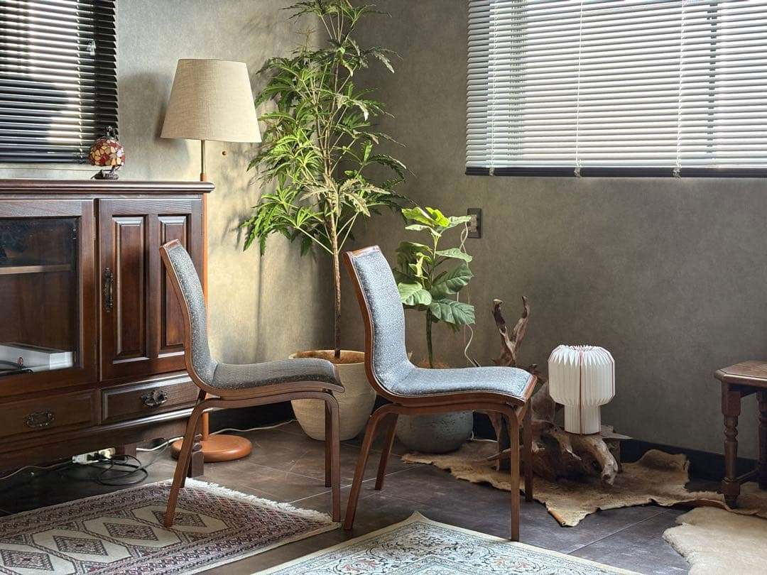 ①オールドカリモク karimoku ヴィンテージチェア　ビンテージチェア　RZ