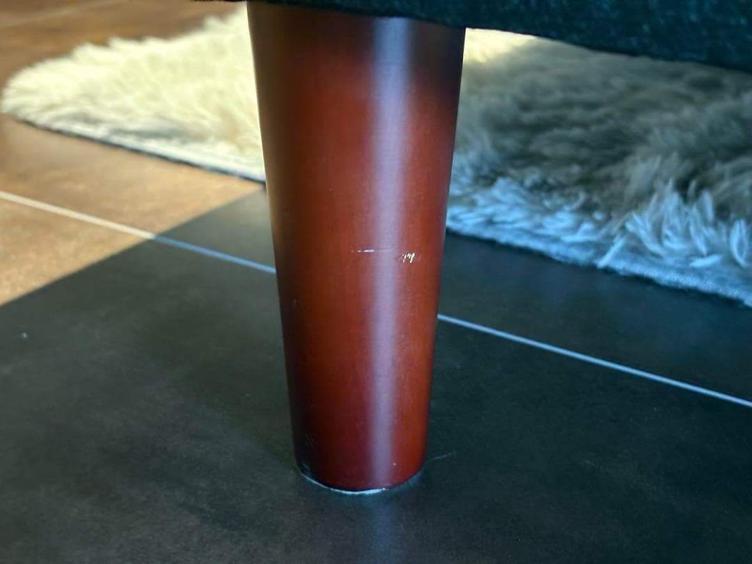 希少　3Pソファ　ソファベッド　ブラックレザー　ボタンダウン　ヴィンテージ　IH