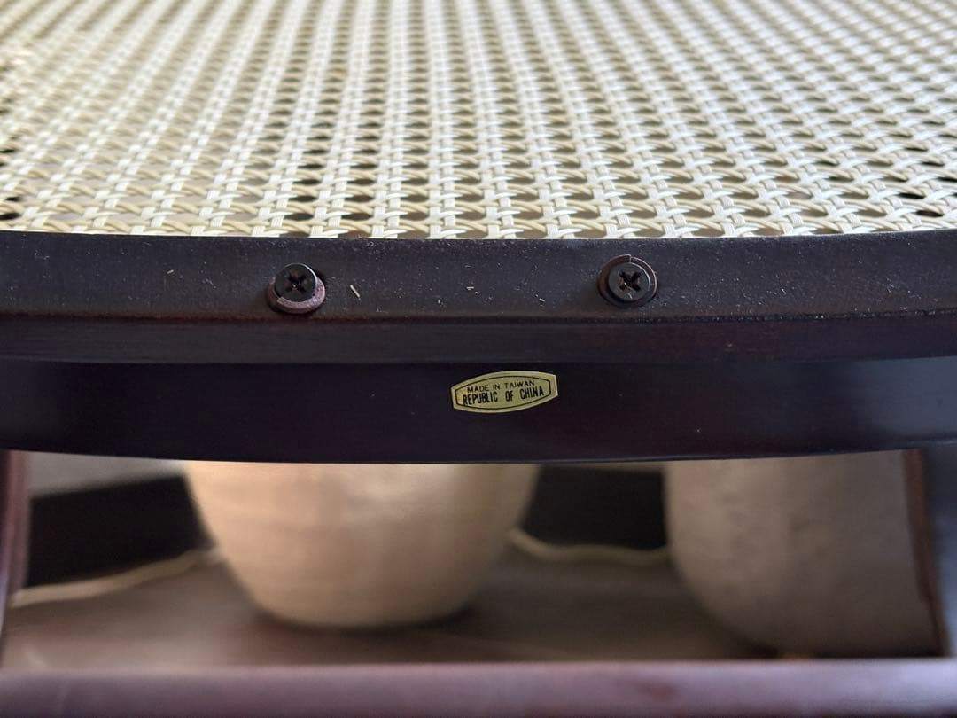 希少　ラタン　ロッキングチェア　背もたれ　カゴメ編み　ヴィンテージ　SG