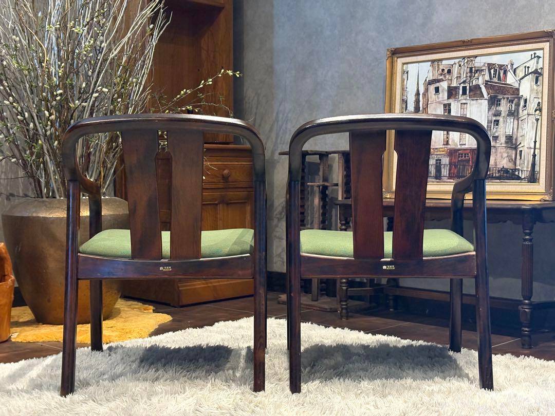 ①karimoku カリモク　アームチェア　ダイニングチェア　アンティーク　IZ