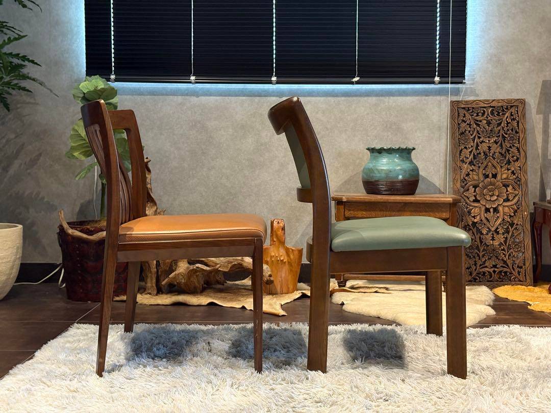 希少　飛騨産業　グリーンレザー　domani ドマーニ　スポークチェア　nG 飛騨産業