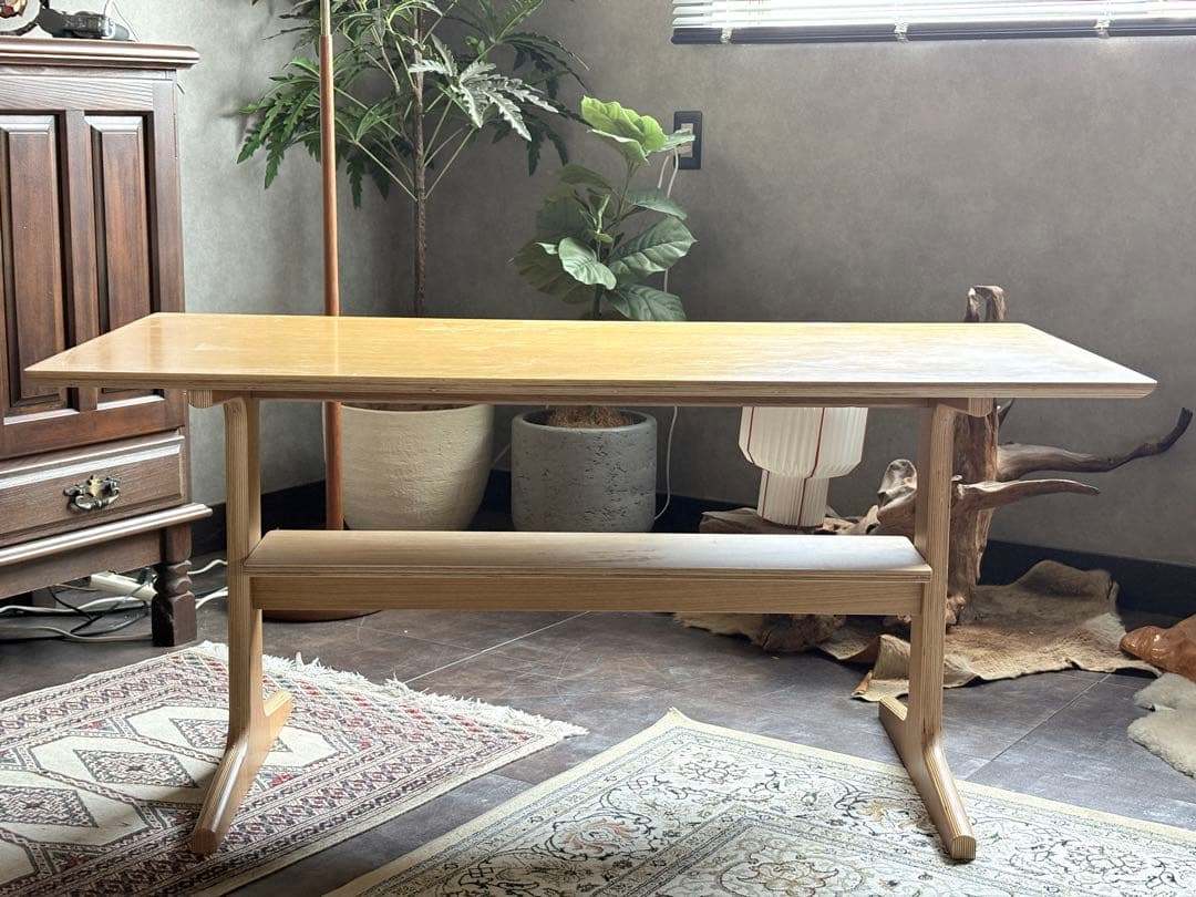 シンプル　ダイニングテーブル　無印　MUJI　オーク材　ナチュラル　nR