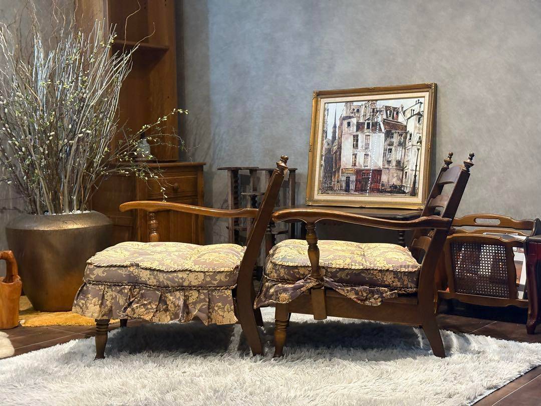 飛騨産業　キツツキ　2掛けソファ　アームチェア　アームソファ　アンティーク　nN