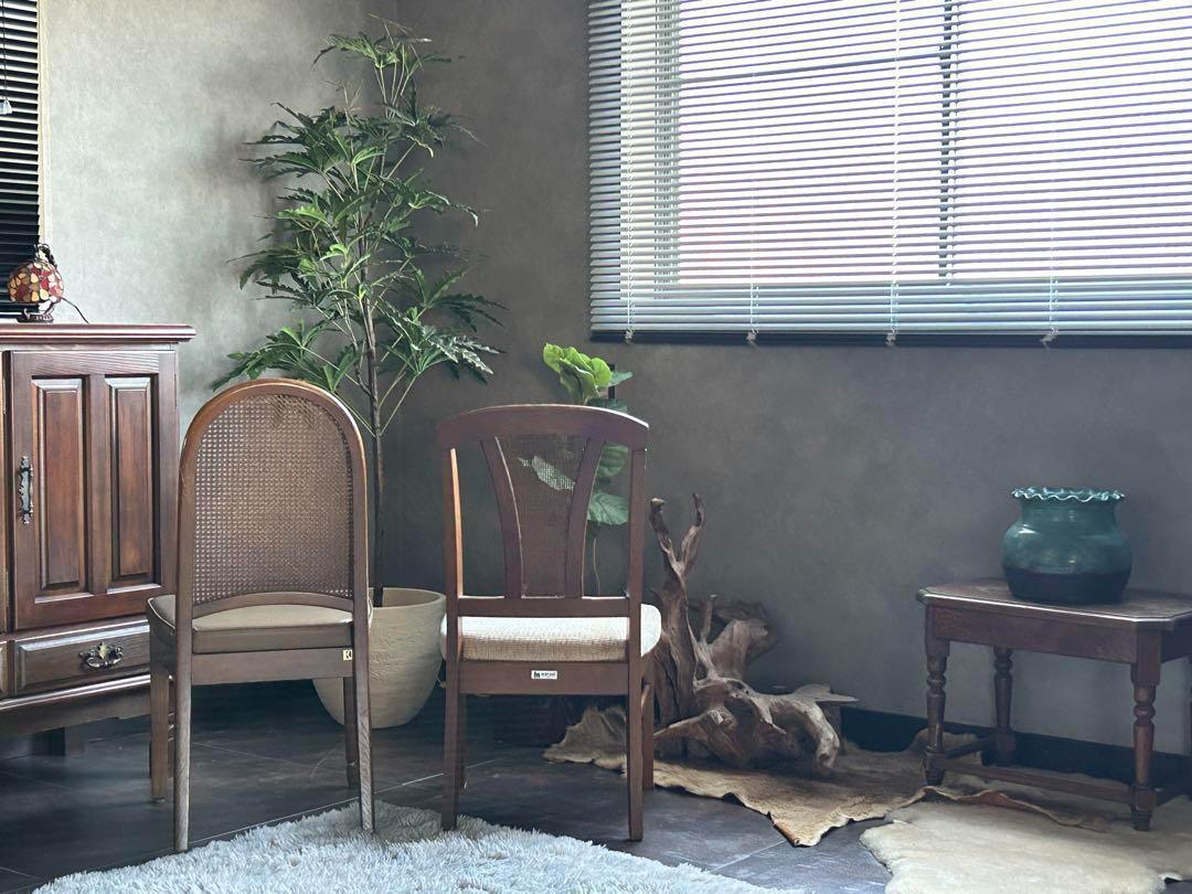 飛騨産業　マルニ木工　ヴィンテージチェア　ラタンバックチェア　2脚セット　H