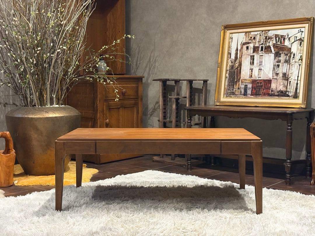 ベルメゾンデイズ　ローテーブル　ウォールナット　引き出し付き　シンプル　GZ