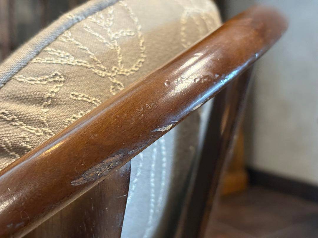 ①カリモク　karimoku アームチェア　アンティーク　ヴィンテージ