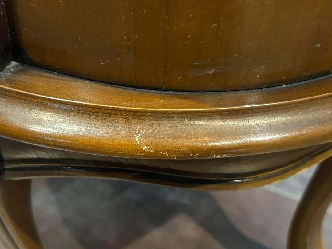 アンティーク　2段チェスト　ラウンドコンソール　クラシック　木彫　猫脚　GZ