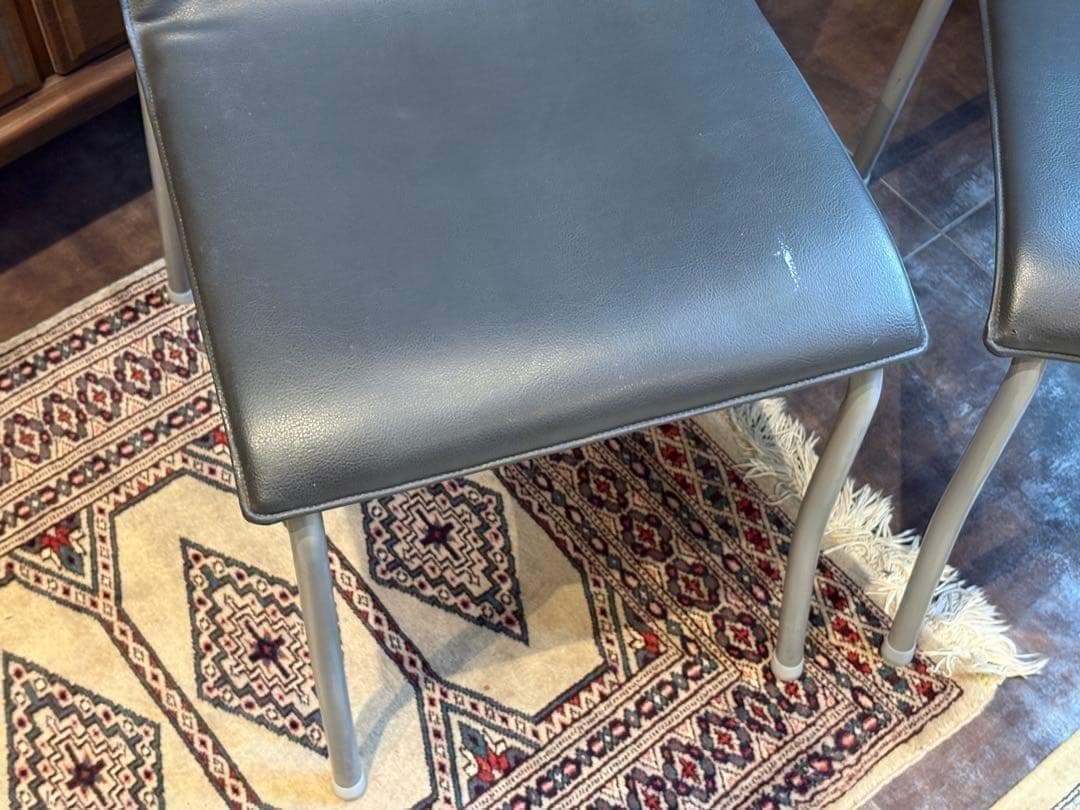 ①リーンロゼ　ligne roset ブラック　レザーチェア　2脚セット　YZ