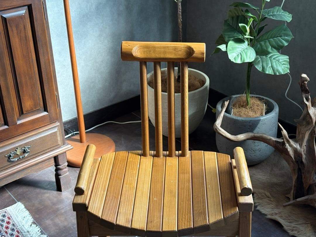 希少　デザイン家具　スポークチェア　木製チェア　個性的　店舗什器　椅子　IK